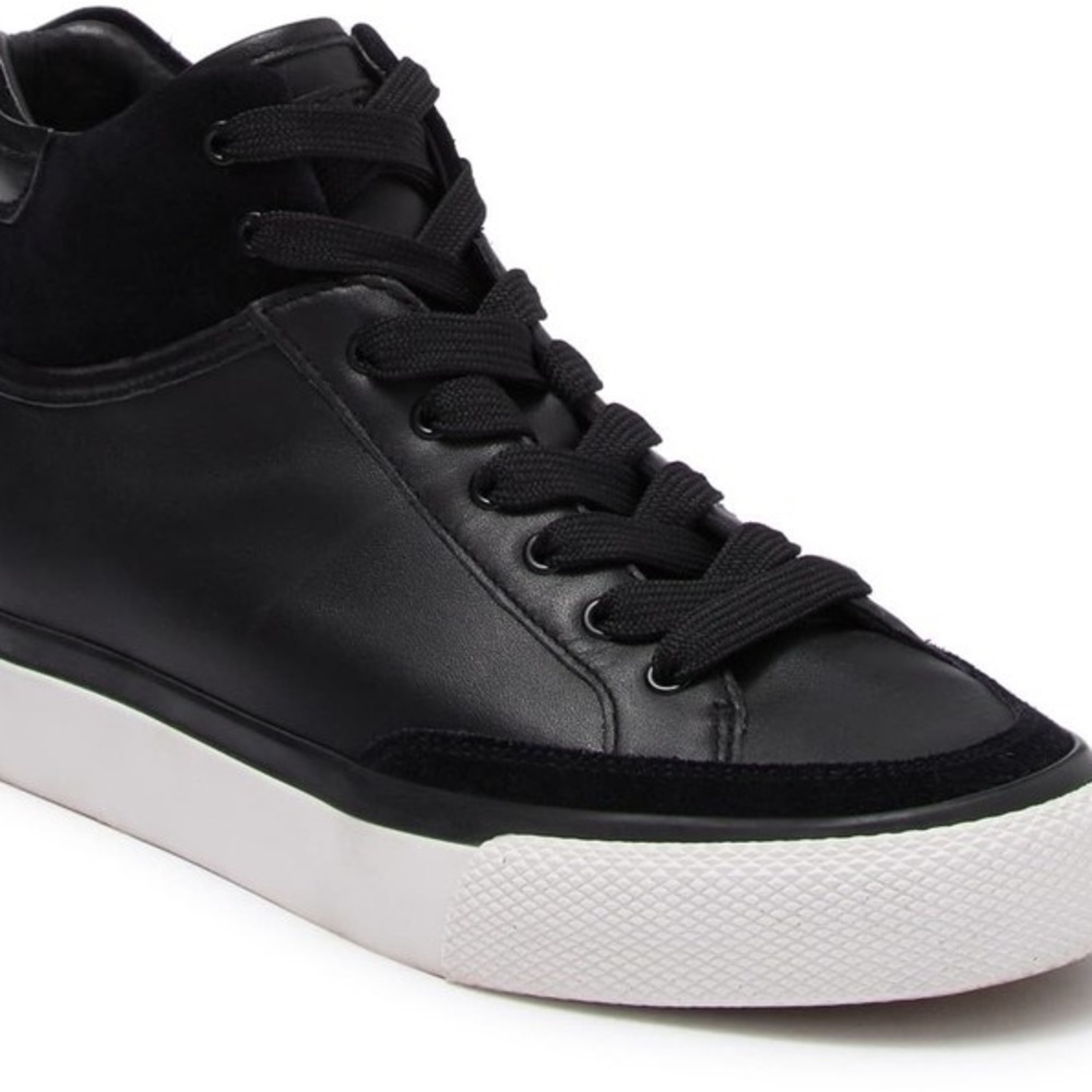 RAG & BONE Army suede-trimmed leather high-top sneakers